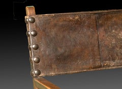 "Frailero" (Fray) Chair, Walnut, Leather, Metal, 17th Century
