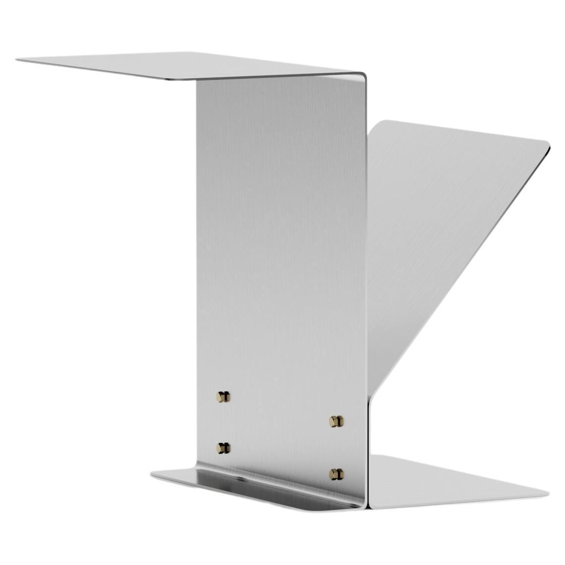 Frak Beistelltisch (Edelstahl Silber)