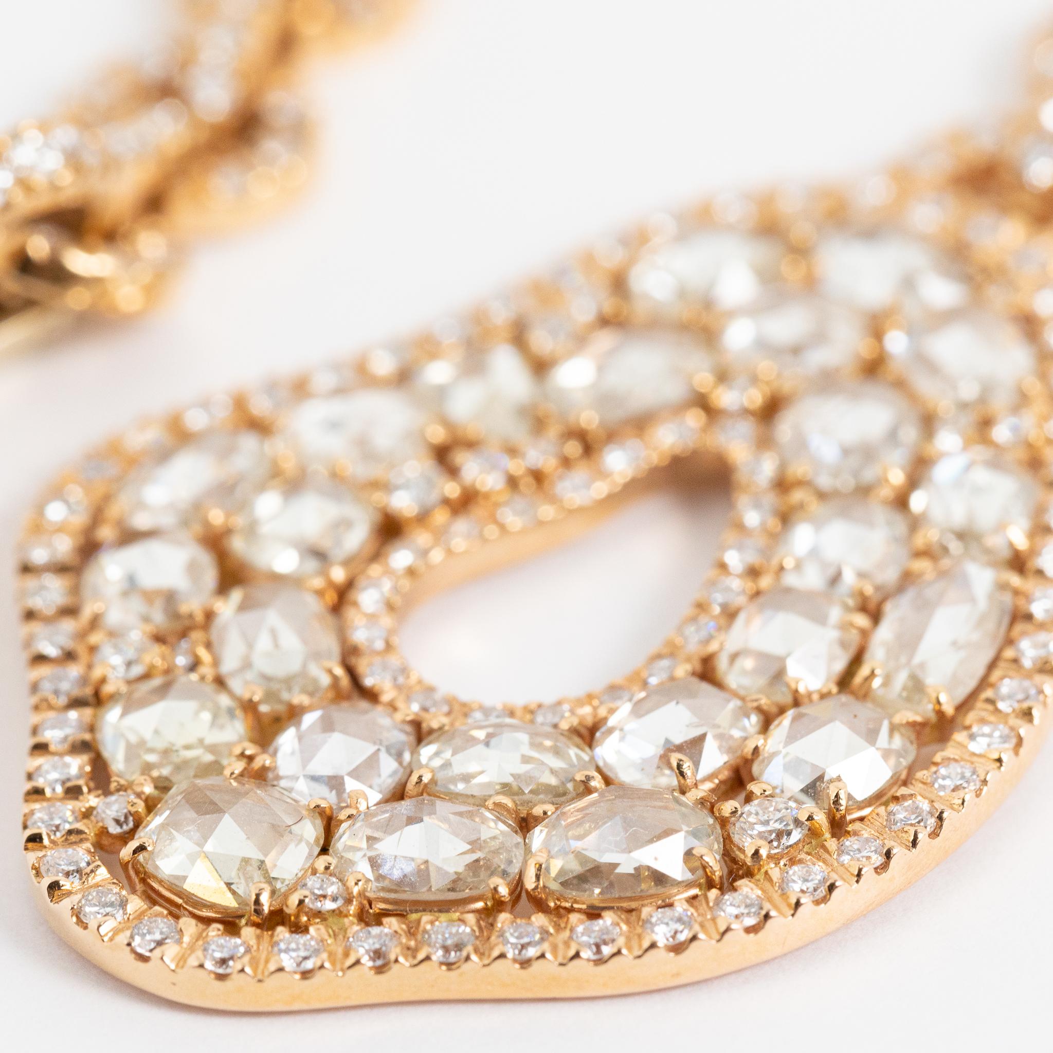 Fraleoni 18 Kt. Boucles d'oreilles en or rose avec diamants Neuf - En vente à Rome, IT