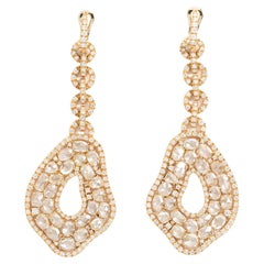 Fraleoni 18 Kt. Boucles d'oreilles en or rose avec diamants