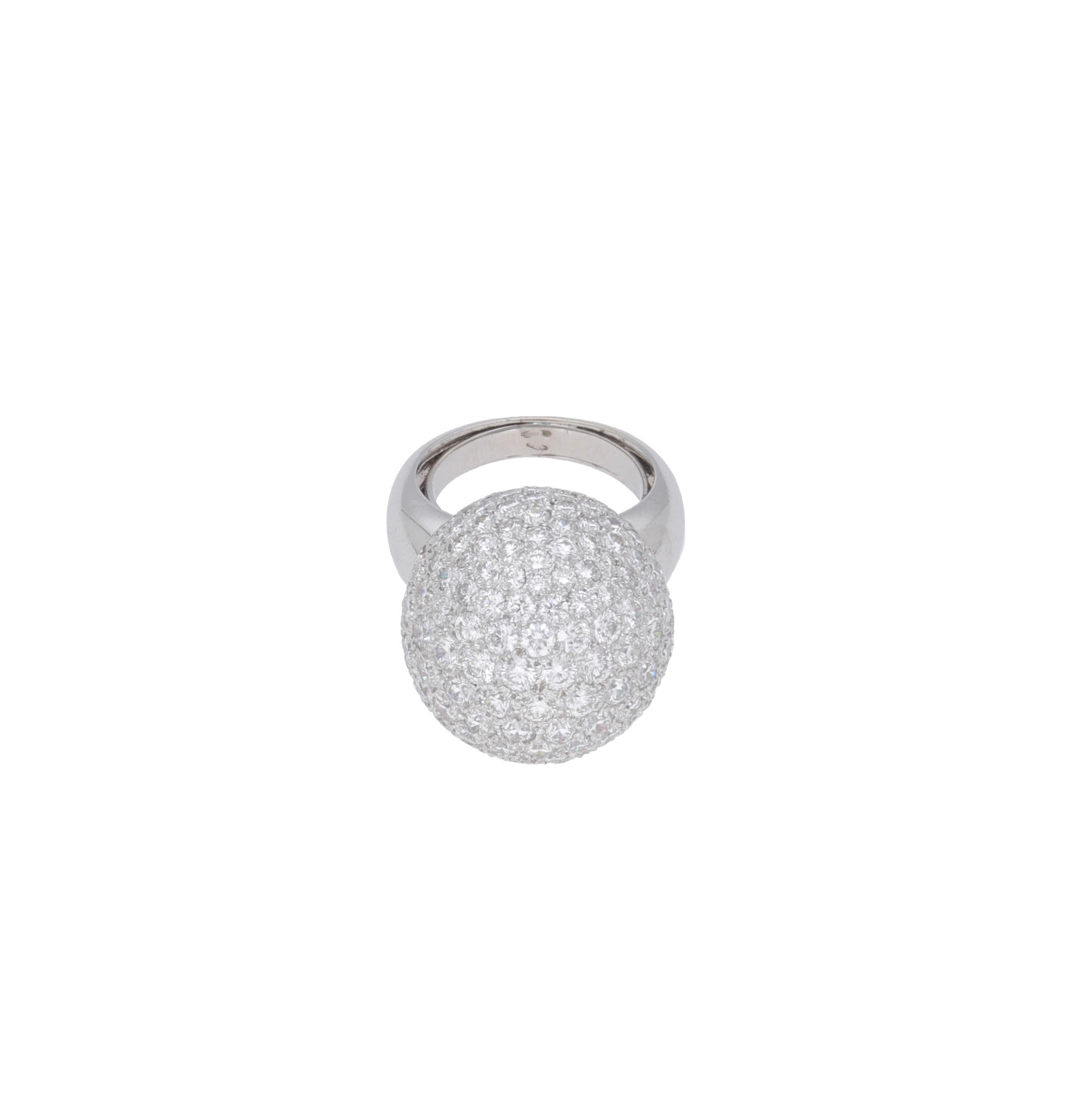 Fraleoni 18 Kt. White Gold Diamond Cocktail Ring In New Condition For Sale In Rome, IT