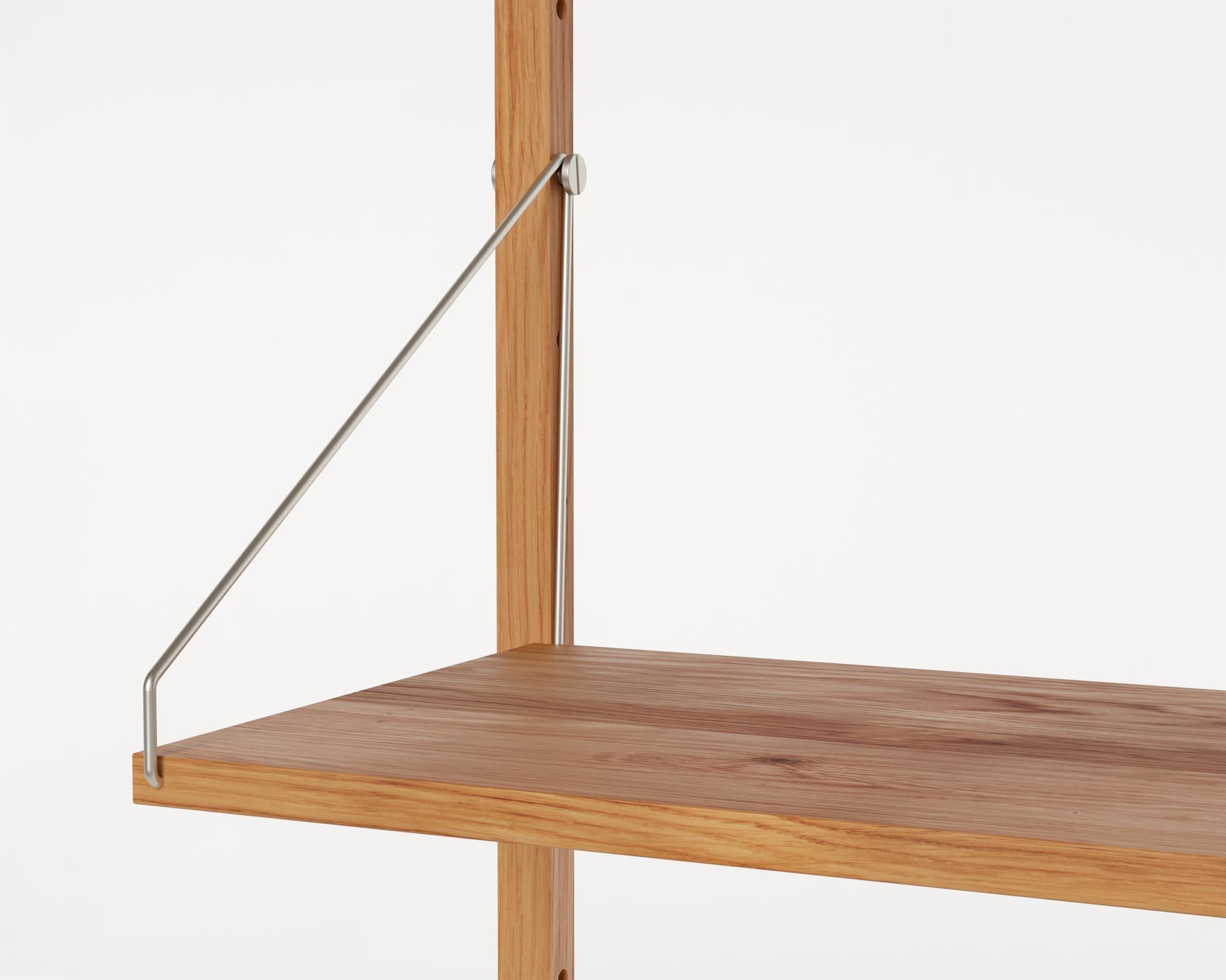 Zeitgenssisches minimalistisches Holz-Wandregal Bibliotheks-Doppelreihiges Regal (Geölt)