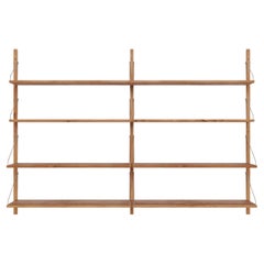 FRAMA Contemporary Minimal Design Wooden Wall Shelf Library Double Section