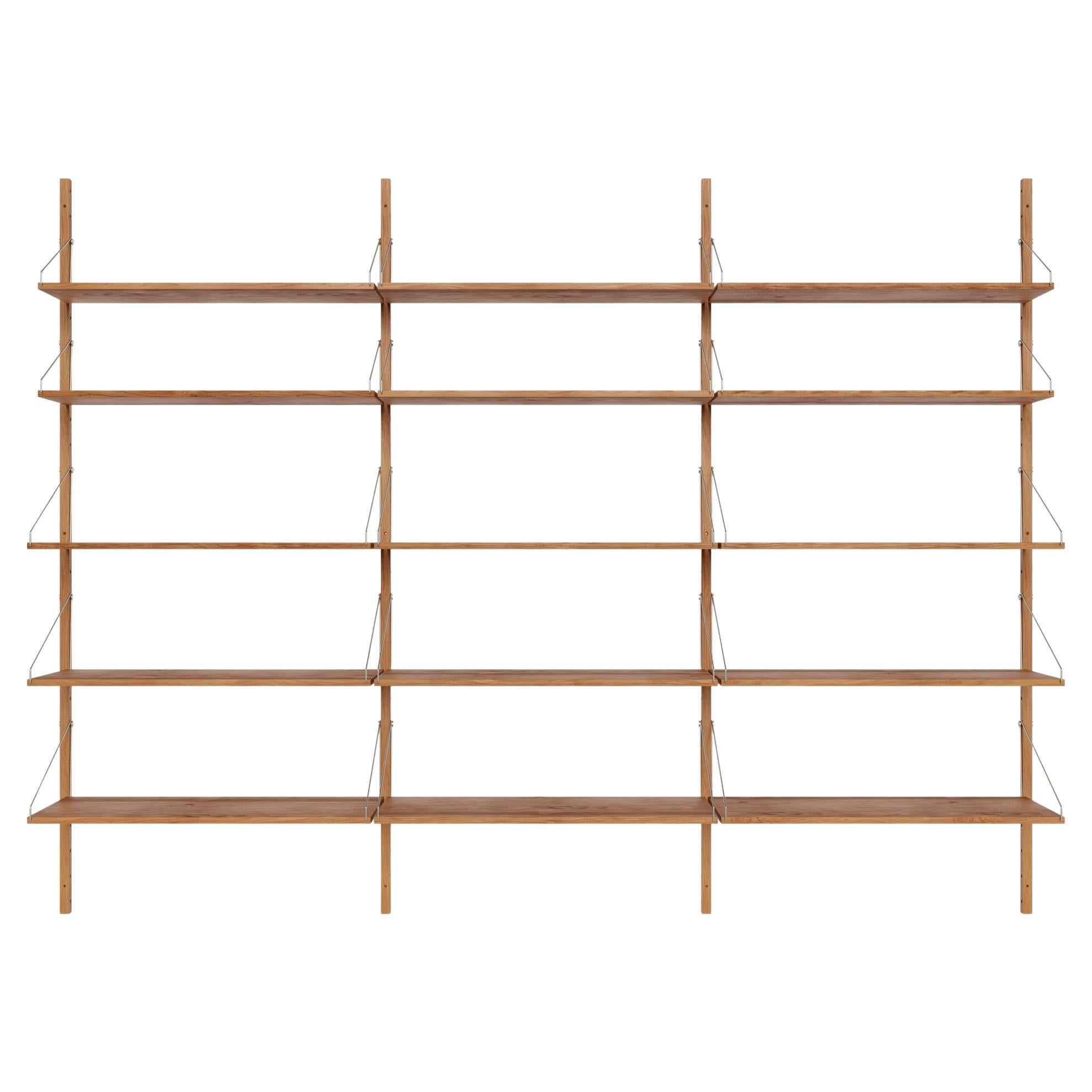 FRAMA Contemporary Scandinavian Design Wall Shelf Library H1852 Triple Section For Sale