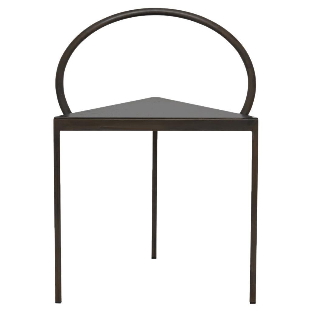 FRAMA Contemporary Sculptural Minimal Design Triangolo Chair in Black Steel For Sale