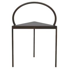 FRAMA Contemporary Sculptural Minimal Design Triangolo Chair in Black Steel