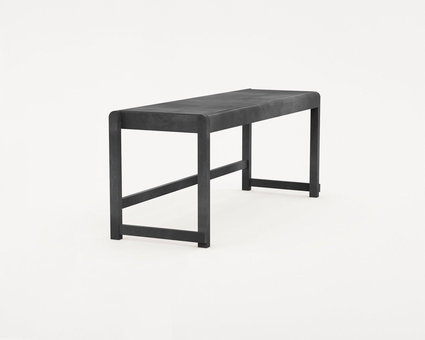 Danish Minimal Scandinavian Design Bench 01 in Ash Black Wood For Sale