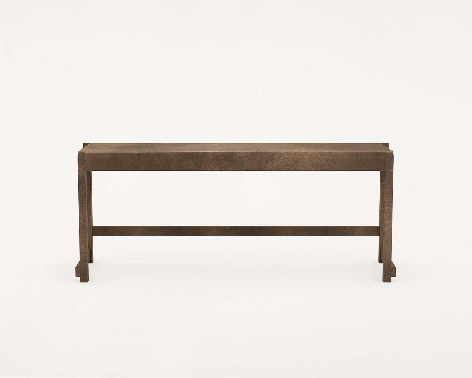 Danish Minimal Scandinavian Design Bench 01 in Dark Wood For Sale