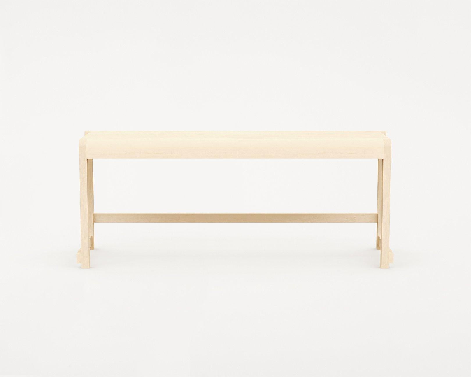 Danish Minimal Scandinavian Design Bench 01 in Natural Wood For Sale