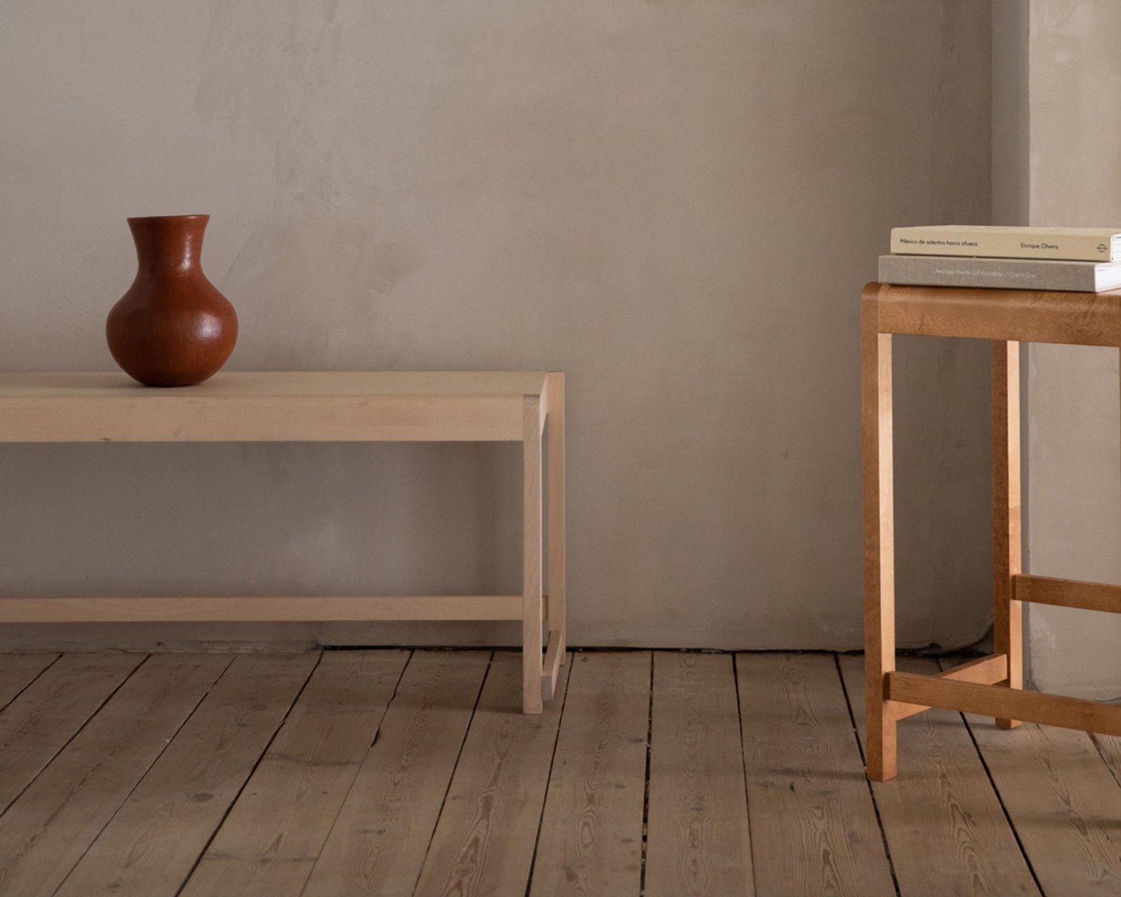 Minimal Scandinavian Design Bench 01 in Natural Wood In New Condition For Sale In Copenhagen, DK
