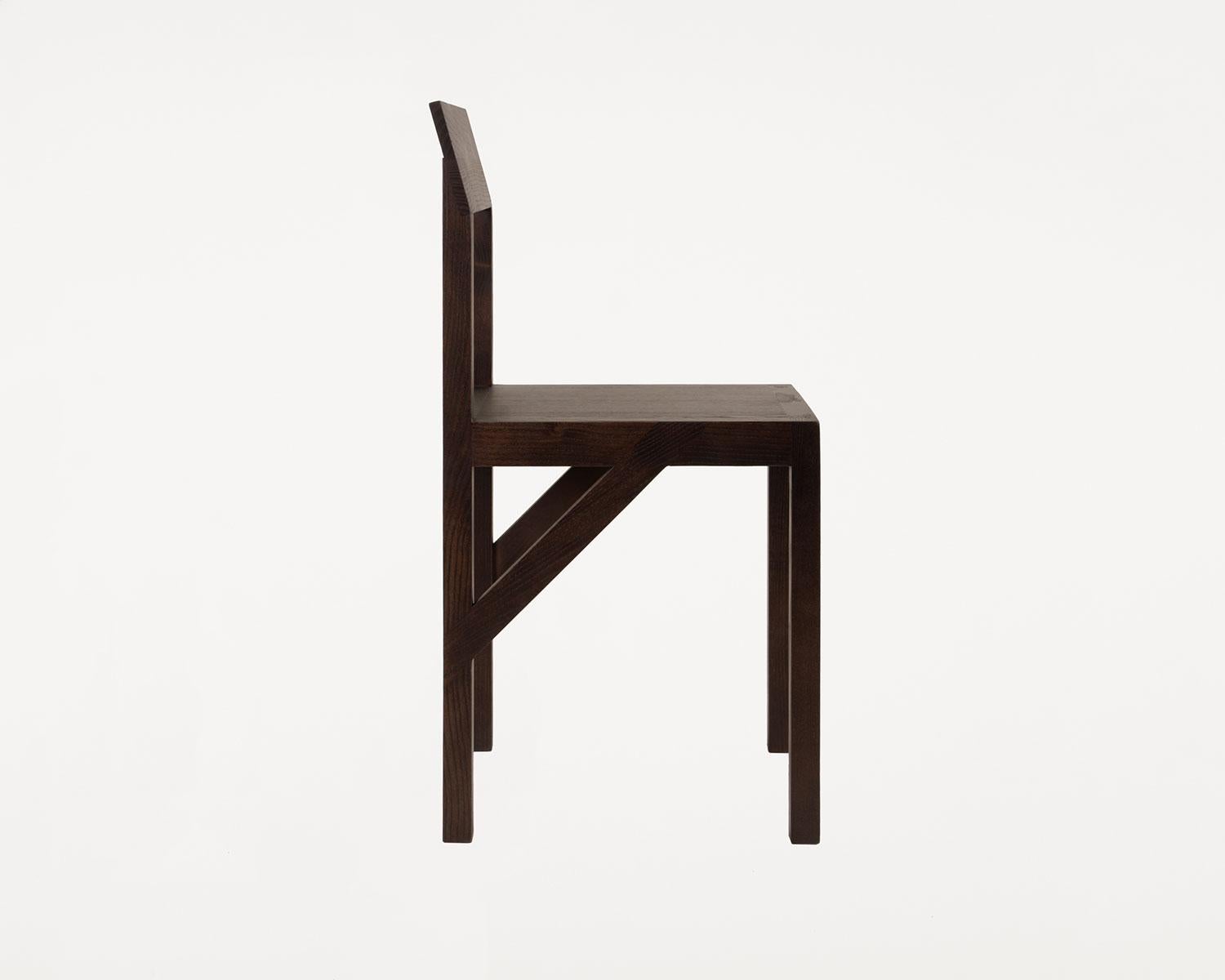 Scandinave moderne Frama Chaise à console minimaliste Frêne brun foncé en vente