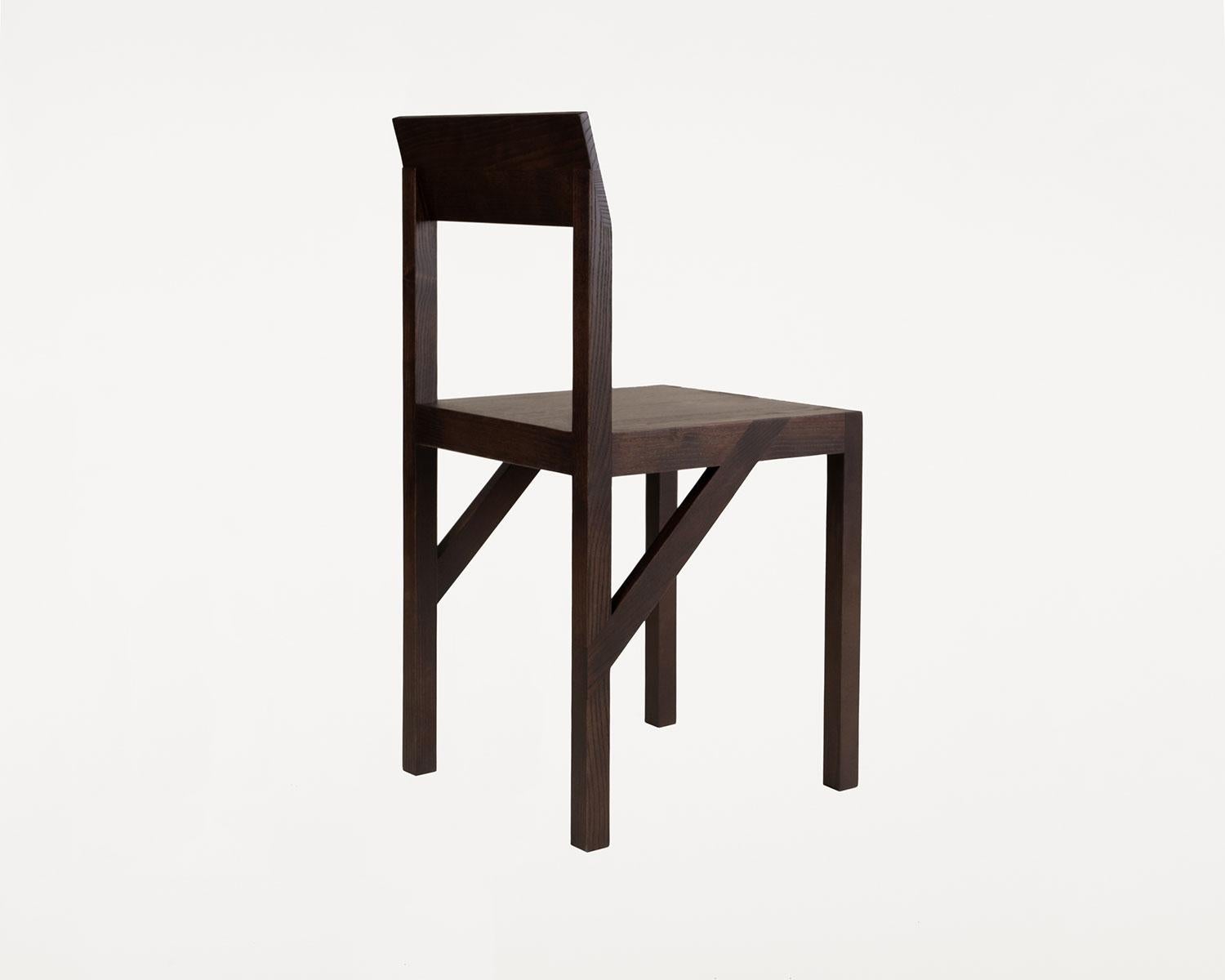 Lituanien Frama Chaise à console minimaliste Frêne brun foncé en vente