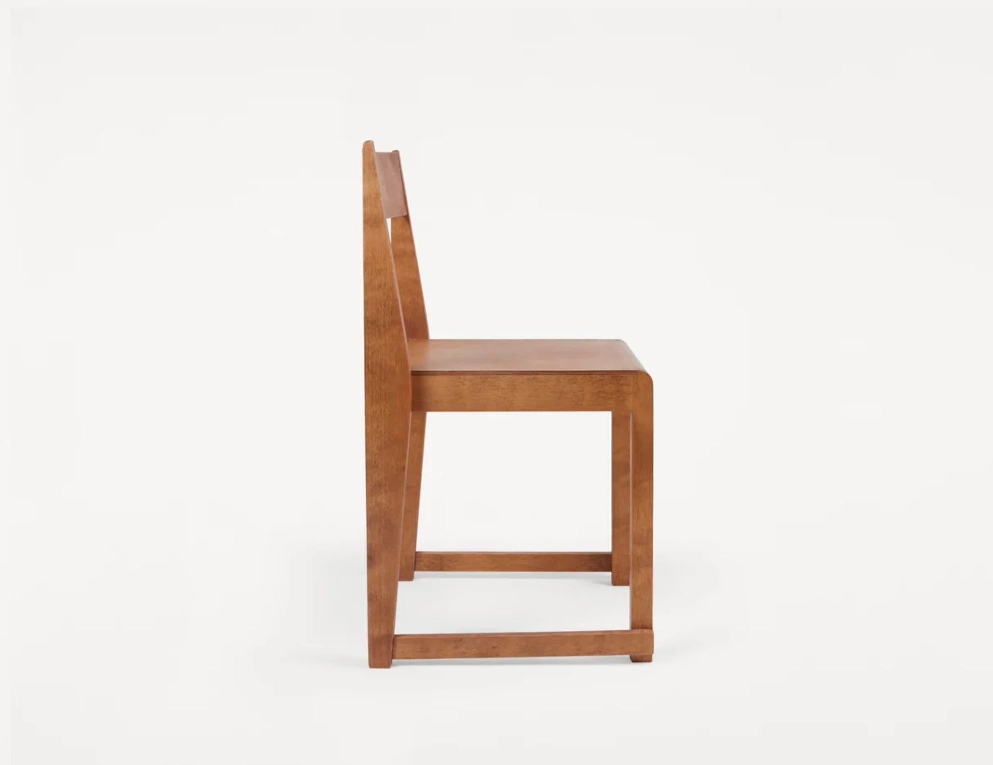 Scandinavian Design Chair 01 Warm Brown Wood In New Condition For Sale In Copenhagen, DK