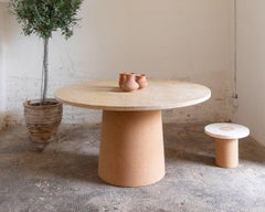 FRAMA Sintra Dining Table in Cork Base & Yellow Limestone, Nicholai Wiig Hansen