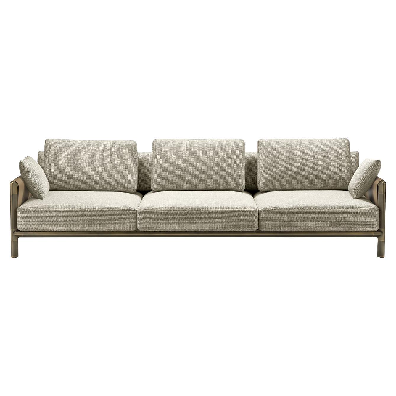 Frame 3-Seater Gray Sofa by Stefano Giovannoni For Sale