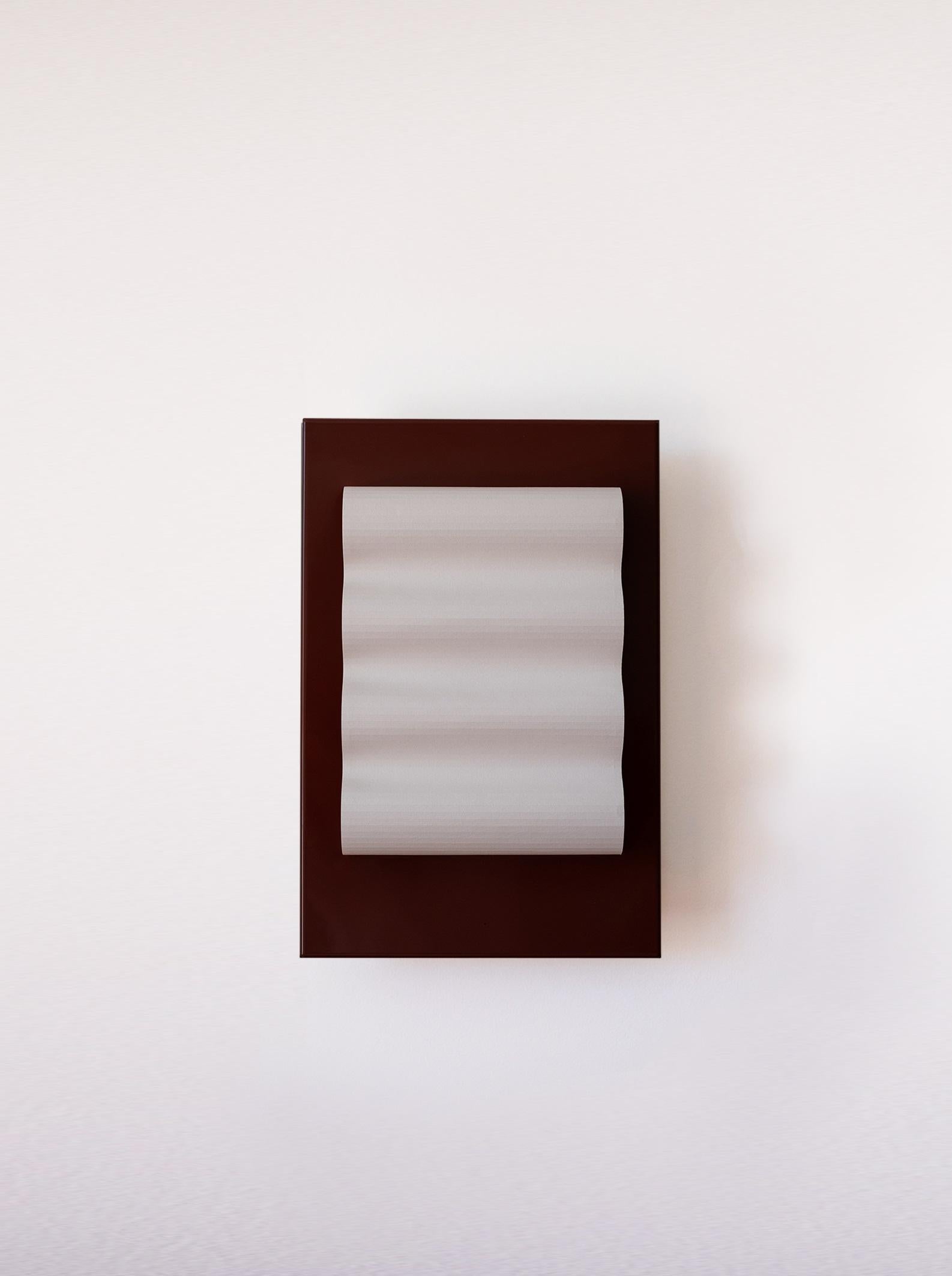 Frame Alu Brun S Wall Lamp by Violaine d'Harcourt
Dimensions: D 11 x W 24 x H 35 cm.
Materials: Laquered steel and papered.

Wall light in lacquered steel, lacquered, made in Portugal, bulb included: E14 LED light bulb provided - Warm 12W (2700k)