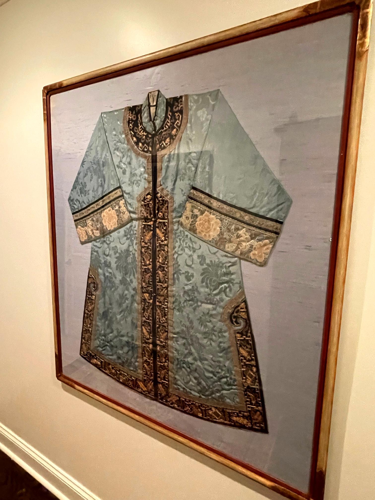 Frame Antique Chinese Embroidered Robe Qing Dynasty 8
