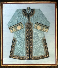 Frame Antique Chinese Embroidered Robe Qing Dynasty