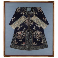 Frame Antique Chinese Embroidered Robe Qing Dynasty