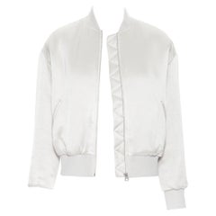 FRAME Atelier champagne gold satin cropped bomber jacket XS