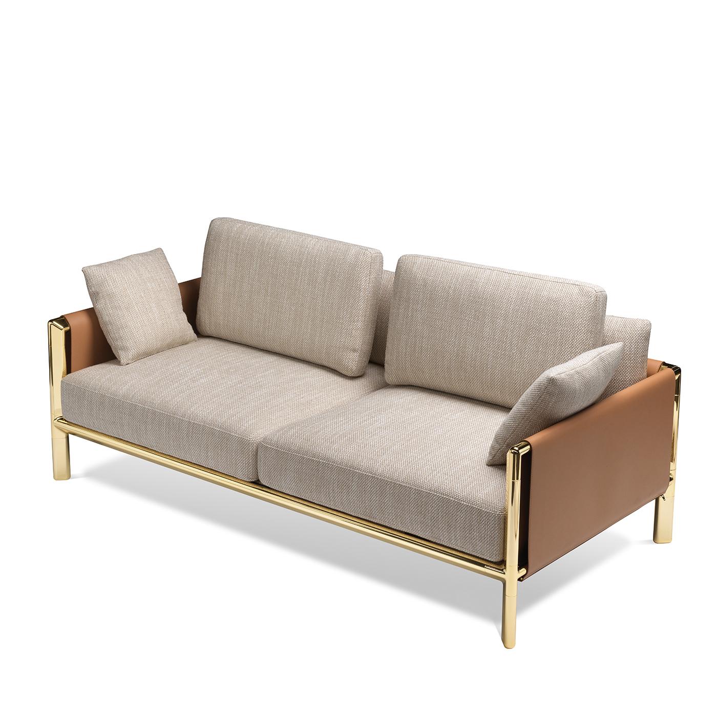 Modern Frame Beige 2-Seater Sofa For Sale