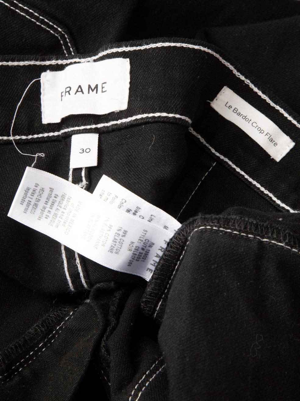 FRAME - Jeans Le Bardot Crop Flare in denim nero taglia L in vendita 1