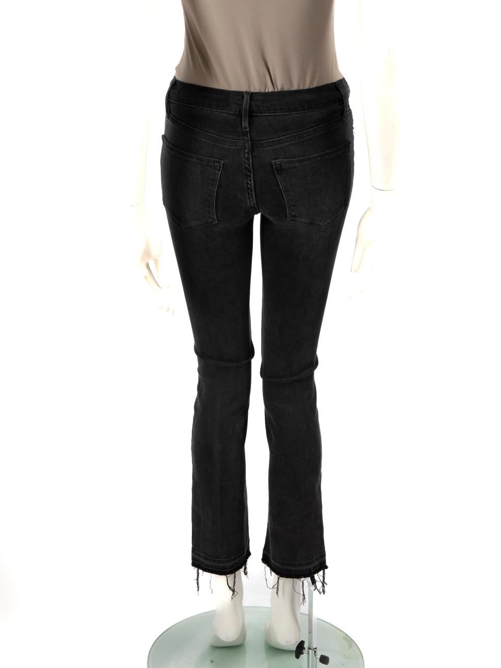 FRAME Schwarze Denim-Jeans mit geradem Bein Größe XS im Zustand „Gut“ im Angebot in London, GB