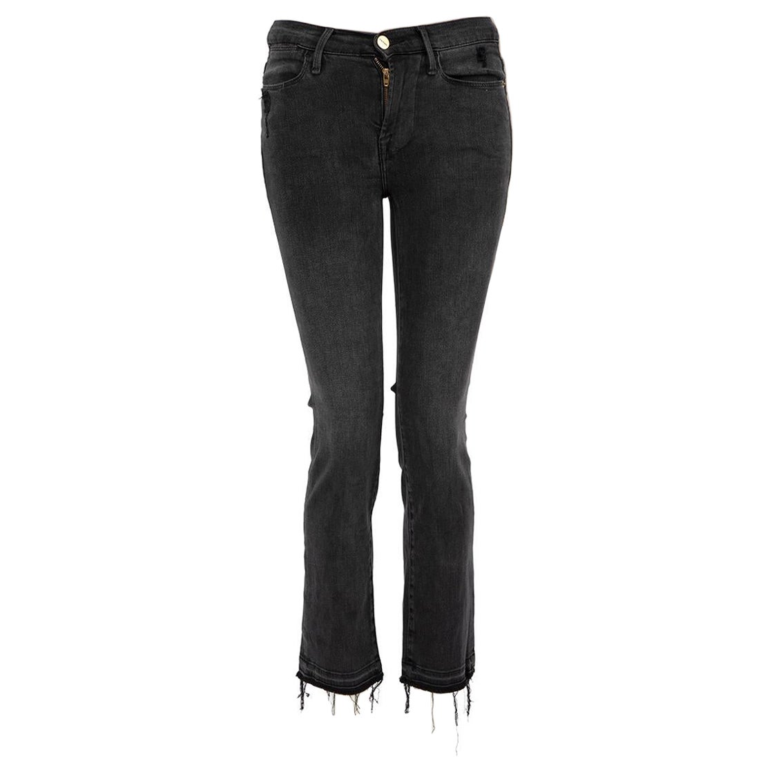 FRAME Black Denim Straight Leg Jeans Size XS im Angebot