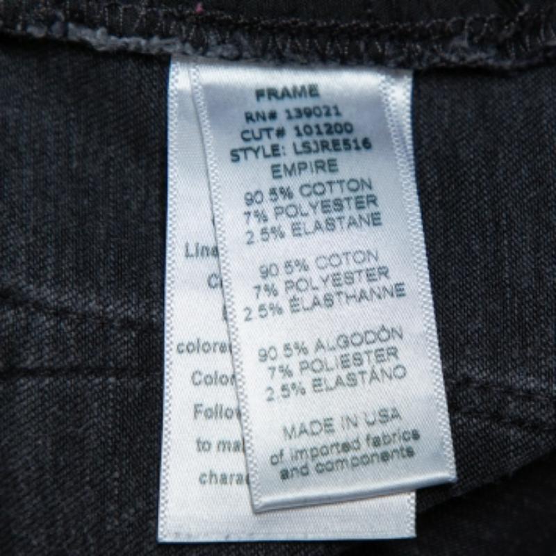Frame Black Faded Denim Le Skinny de Jeanne Distressed Jeans M For Sale 5