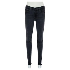 Frame Black Faded Denim Le Skinny de Jeanne Distressed Jeans M
