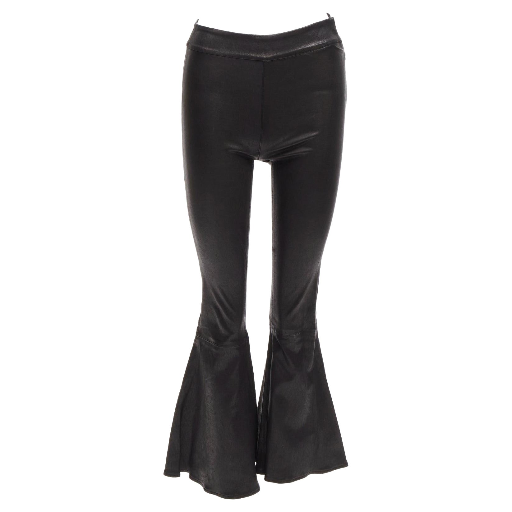 FRAME pantalones acampanados de piel de cordero auténtica negra US2 S en venta