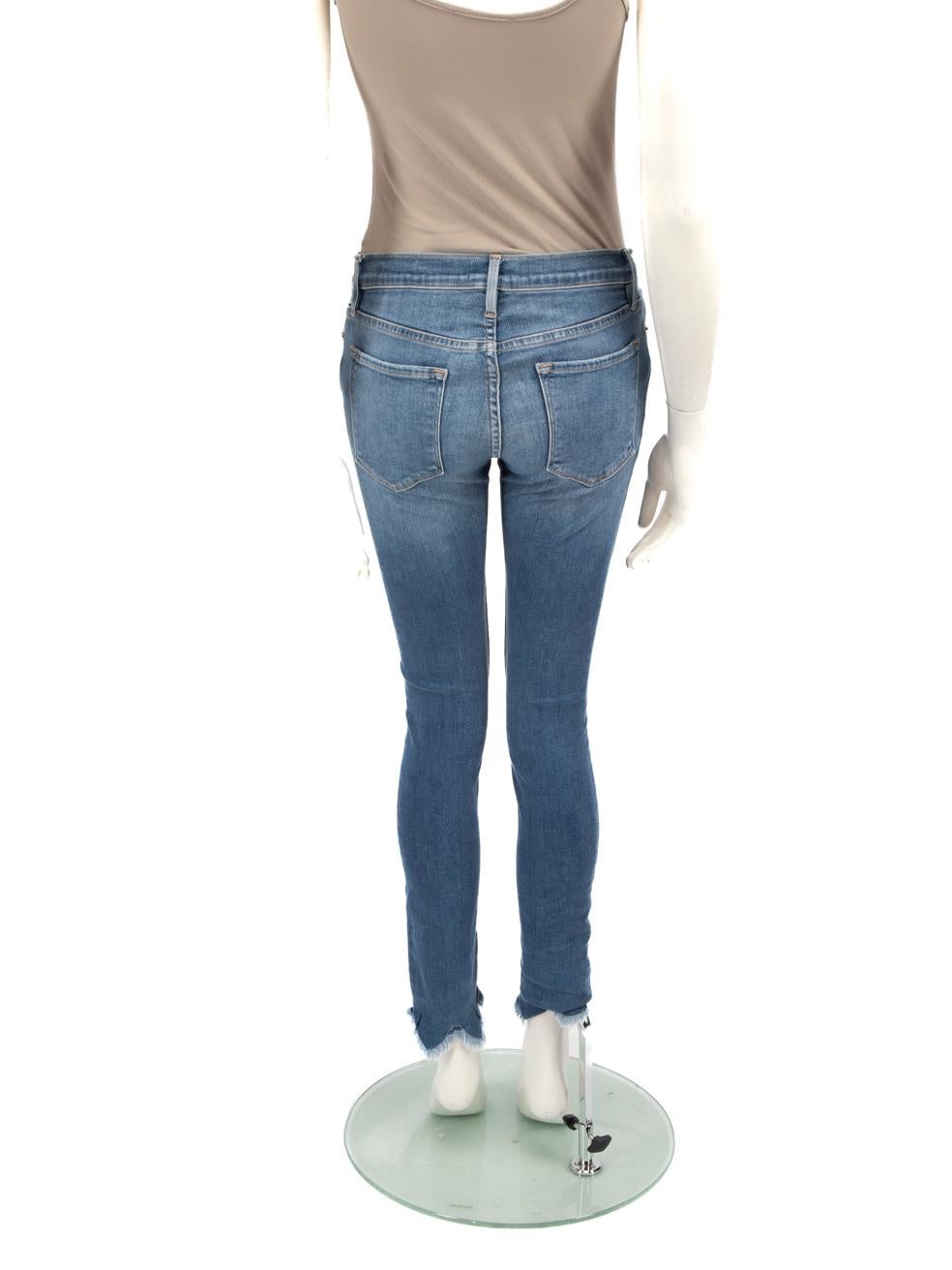 FRAME Blau Denim Raw Hemd Skinny Blakey Jeans Größe M (Grau) im Angebot