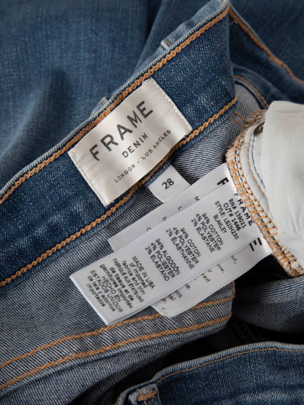 FRAME Blau Denim Raw Hemd Skinny Blakey Jeans Größe M im Angebot 1