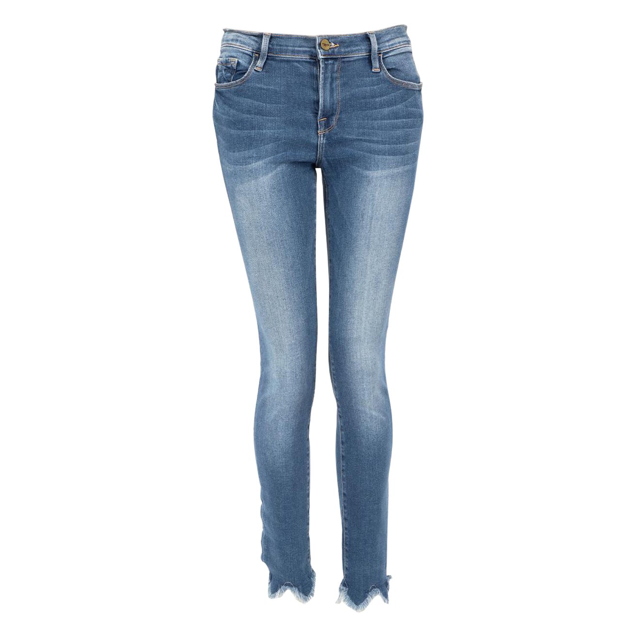 Pantalones vaqueros azules FRAME Raw Hem Skinny Blakey Jeans Talla M