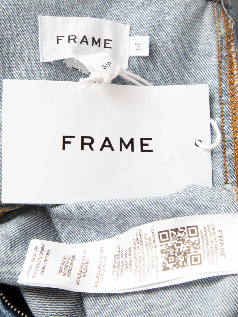 FRAME - Mini robe en denim bleu à encolure carrée Taille S Neuf - En vente à London, GB