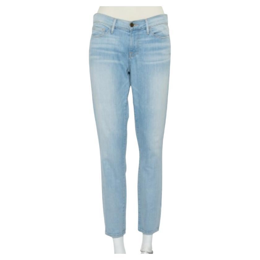 Frame Blue Faded Denim Le Skinny de Jeanne Crop Jeans M For Sale