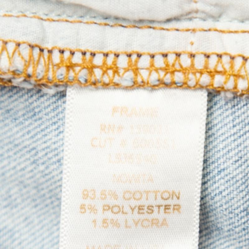 Frame Blue Faded Denim Skinny Destroyed Nowita Jeans M For Sale 4