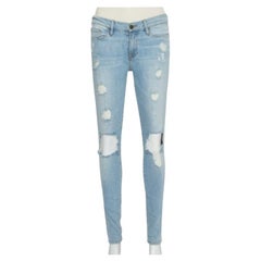 Frame Blue Faded Denim Skinny Destroyed Nowita Jeans M