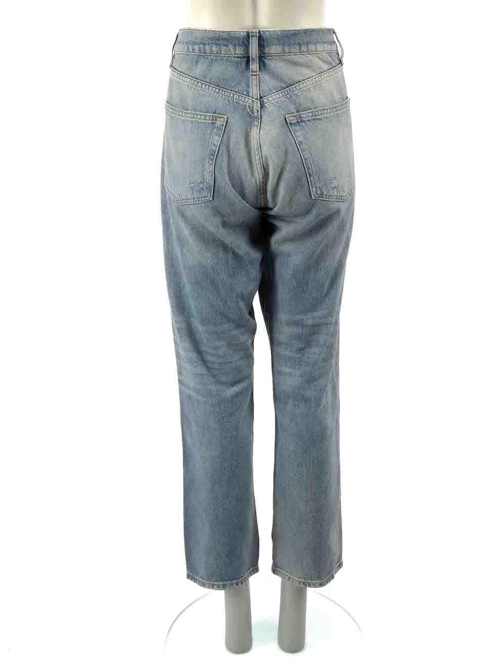 FRAME Blue Le Slouch Stonewash Straight Jeans Size M In Excellent Condition For Sale In London, GB