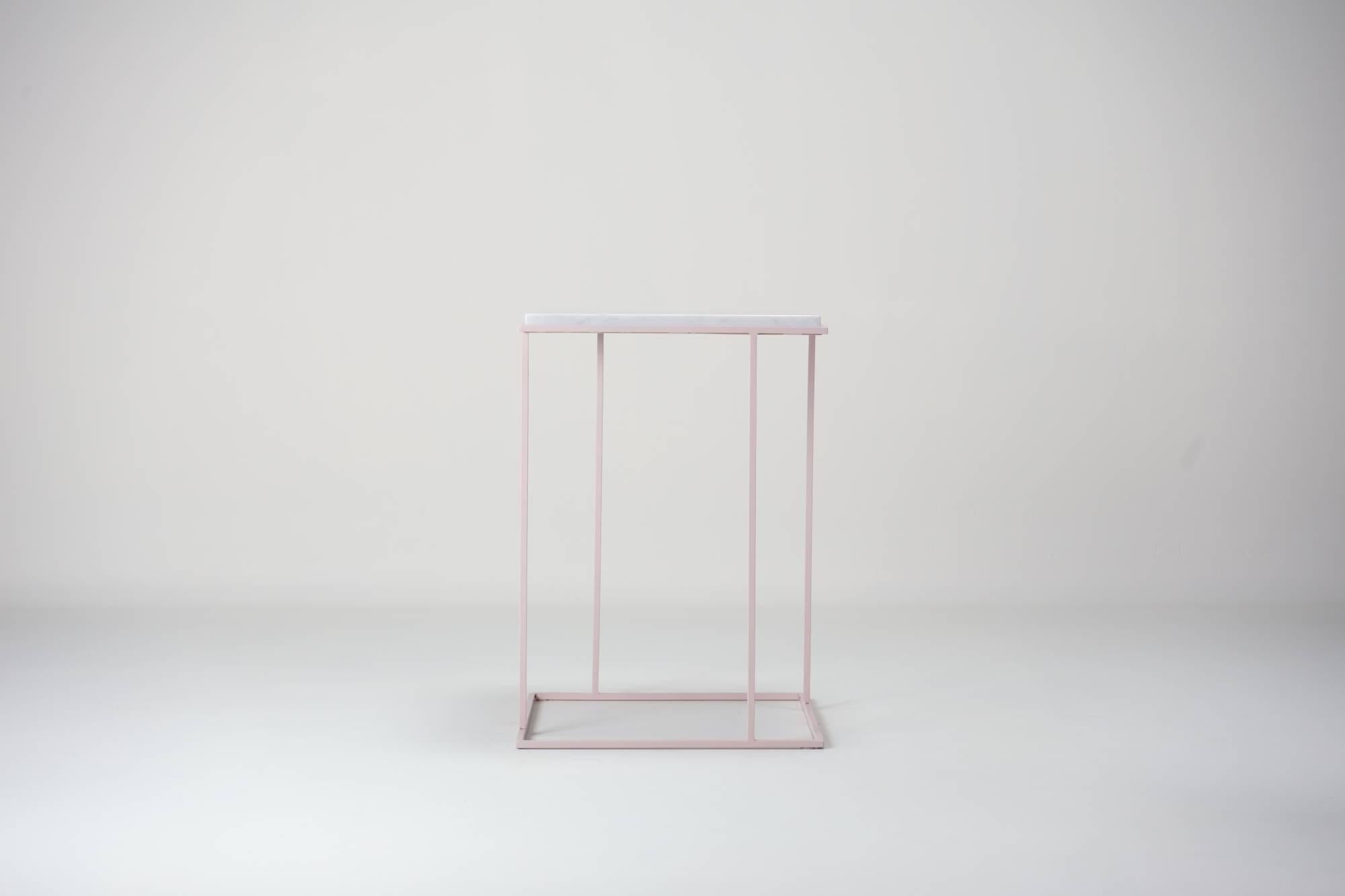 Minimalist Frame - Carrara Marble Side Table By DFdesignlab Handmade in Italy For Sale