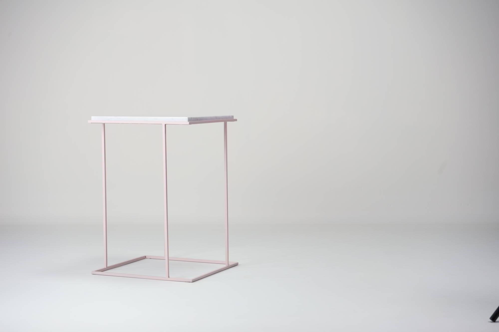 Italian Frame - Carrara Marble Side Table By DFdesignlab Handmade in Italy For Sale