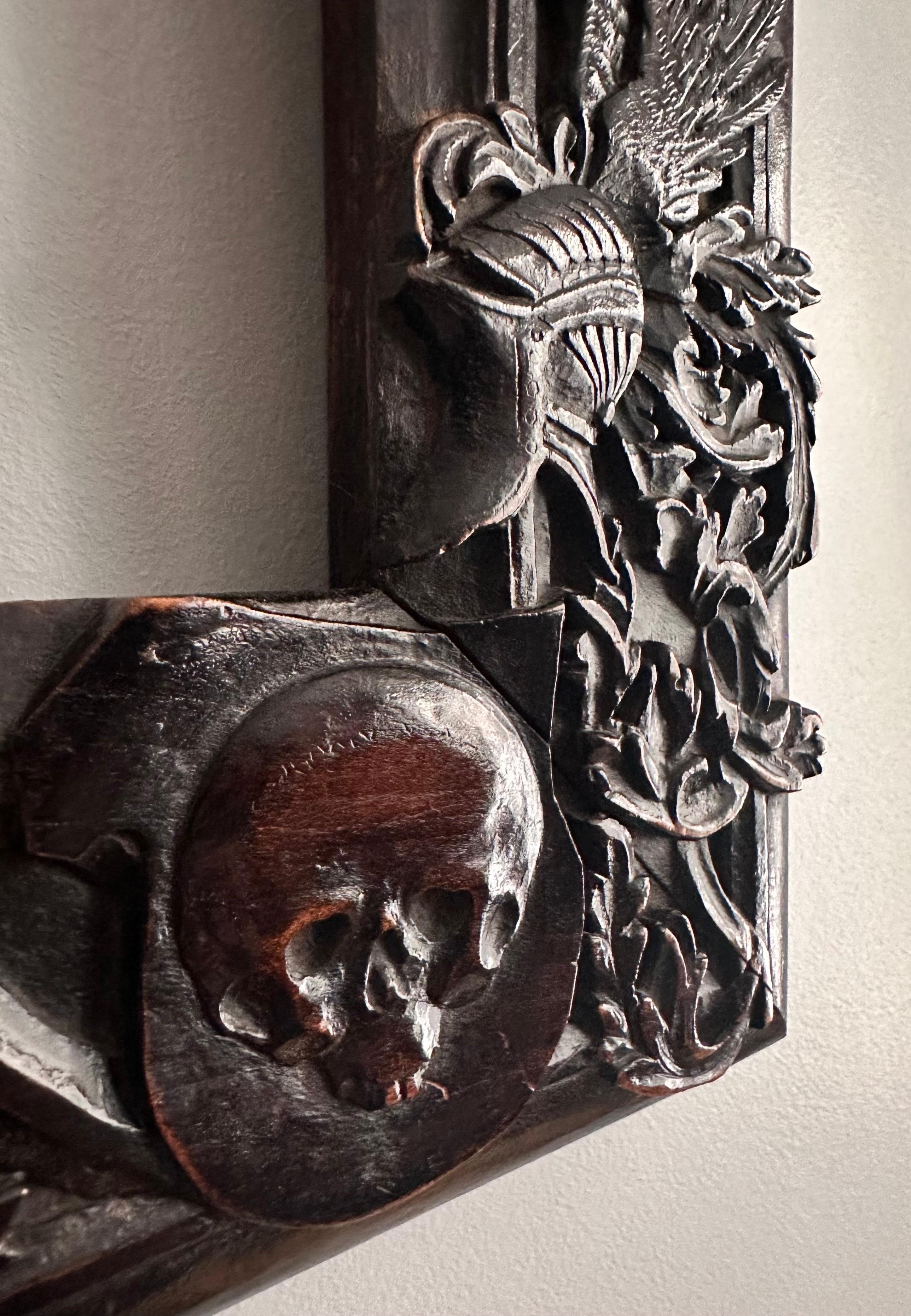 Cadre pour crâne, Wood Wood 19e 1860-1880 spécialement créé pour la gravure de Dürer  en vente 6