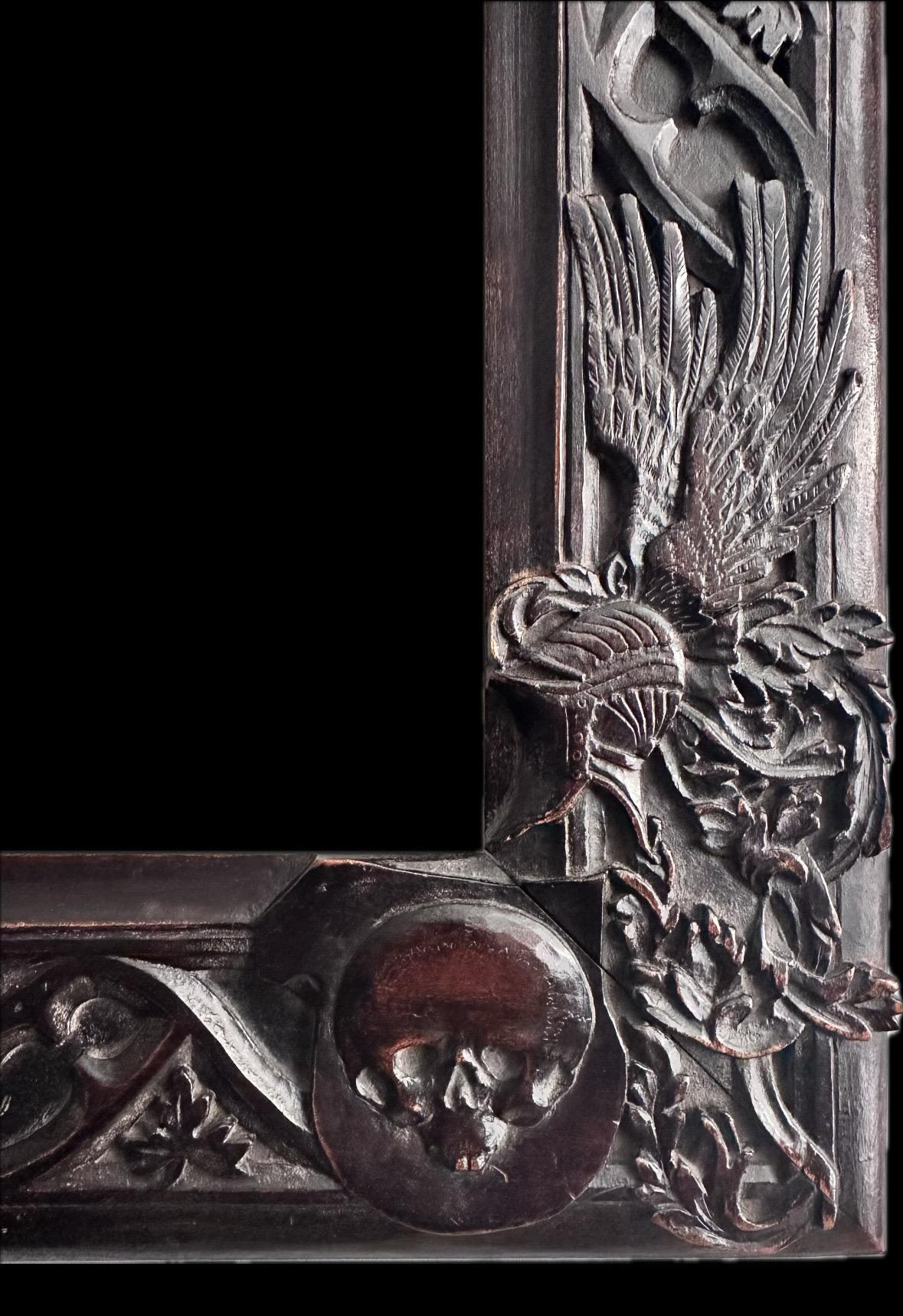 “Skull” Frame, Carved Wood 19th 1860-1880 Specially Created for Dürer Engraving  For Sale 10