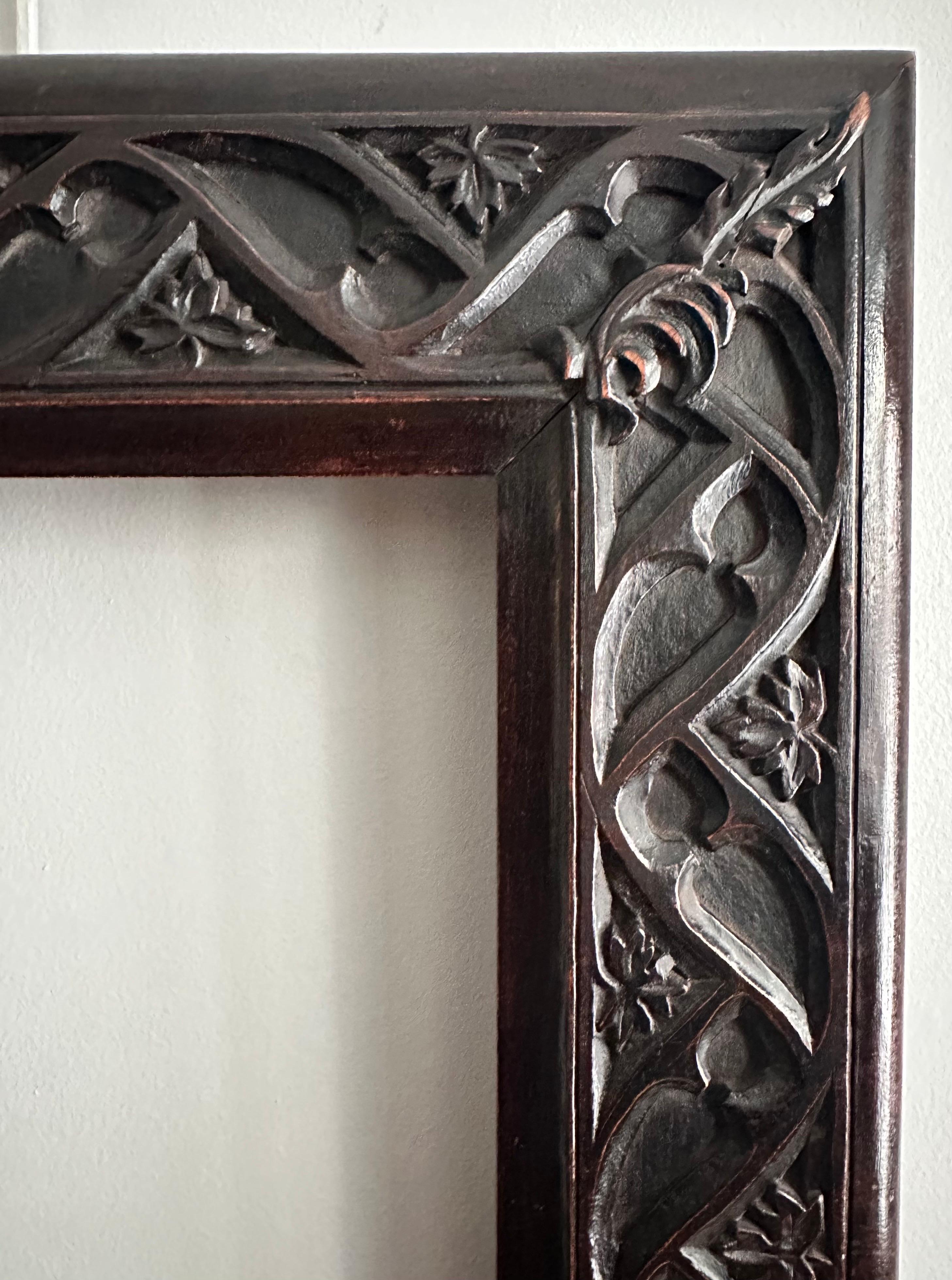 “Skull” Frame, Carved Wood 19th 1860-1880 Specially Created for Dürer Engraving  For Sale 3