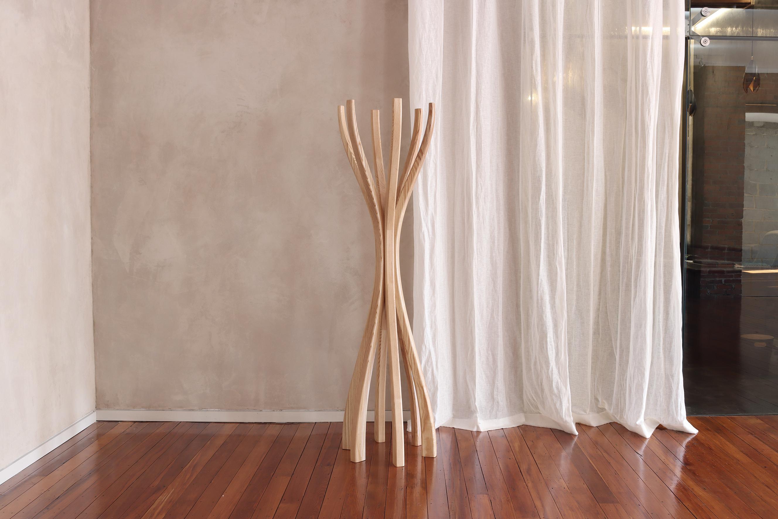The Frame Coat Rack is a beautifully crafted piece, designed and crafted with precision in New Zealand.

The design of the Frame Coat rack is characterized by its soft curves that flow seamlessly, creating a structure that is both supportive and