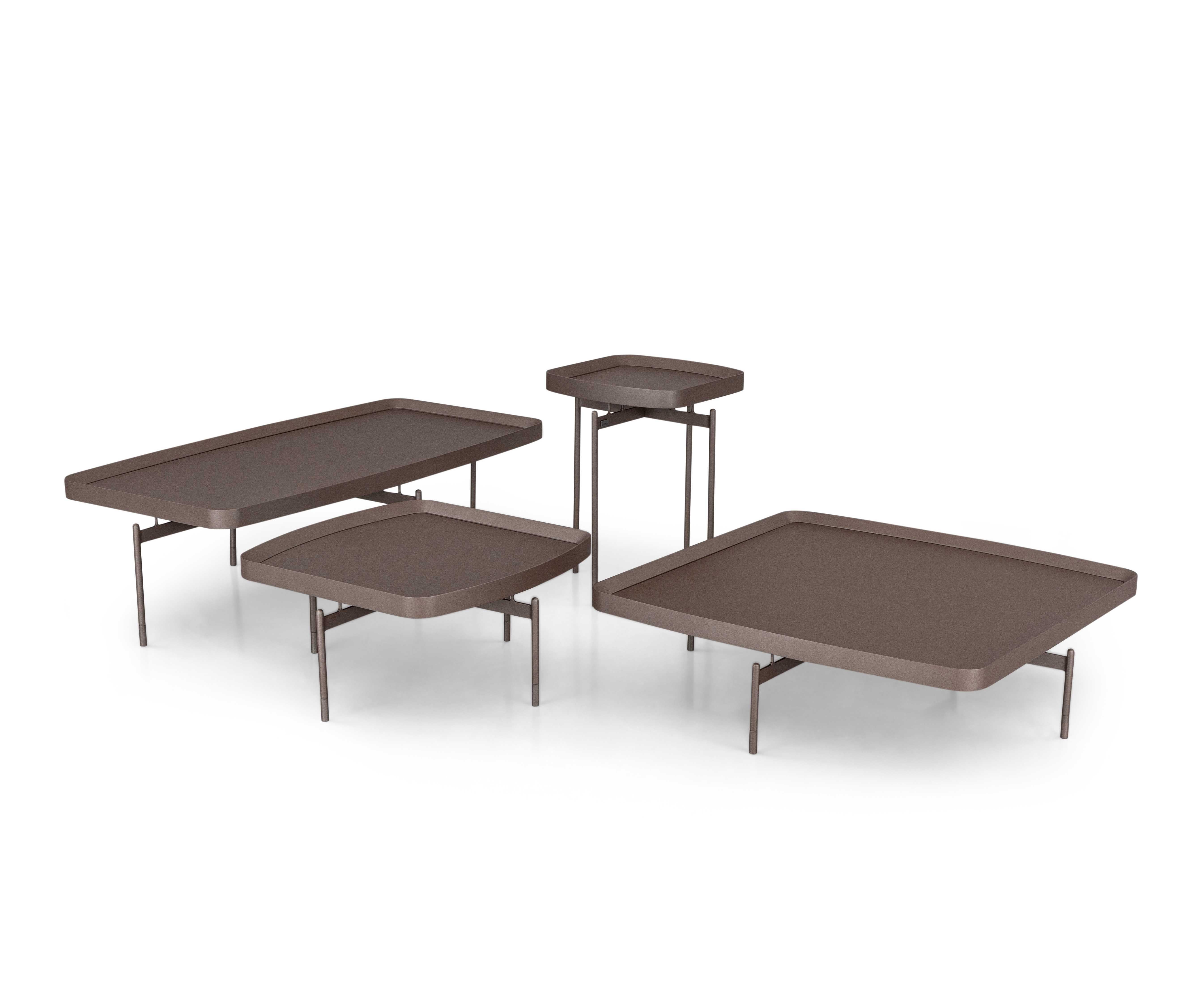 Chocolate Oak Customizable Coffee Table with 24-Inch Top, Frame Collection In New Condition For Sale In Miami, FL
