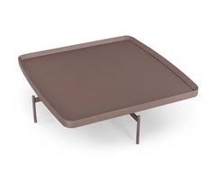 Customizable Chocolate Oak Coffee Table with 36-Inch Top, Frame Collection