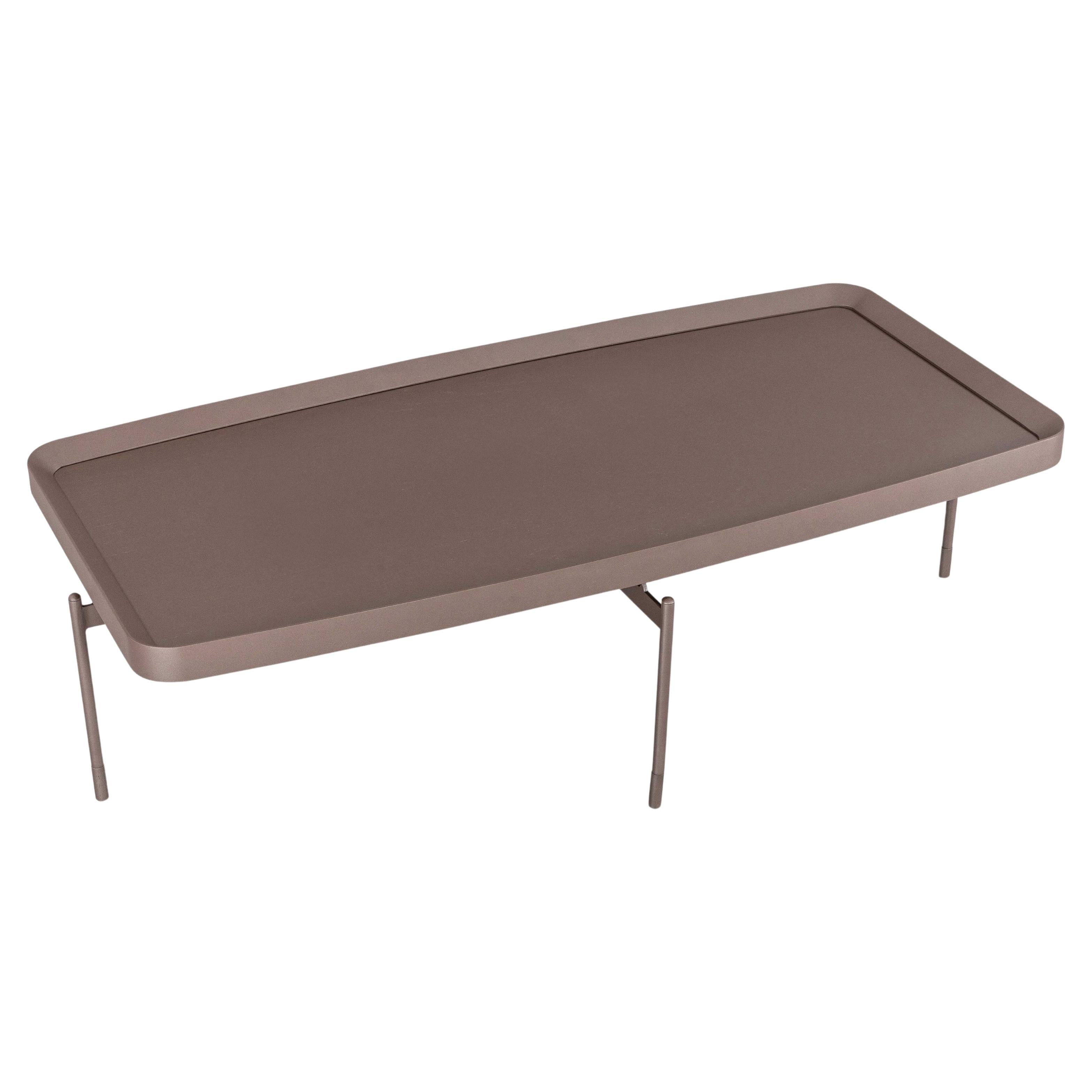 Couchtisch aus schokoladenbrauner Eiche mit 48-Zoll furnierter Platte - Rahmen-Kollektion