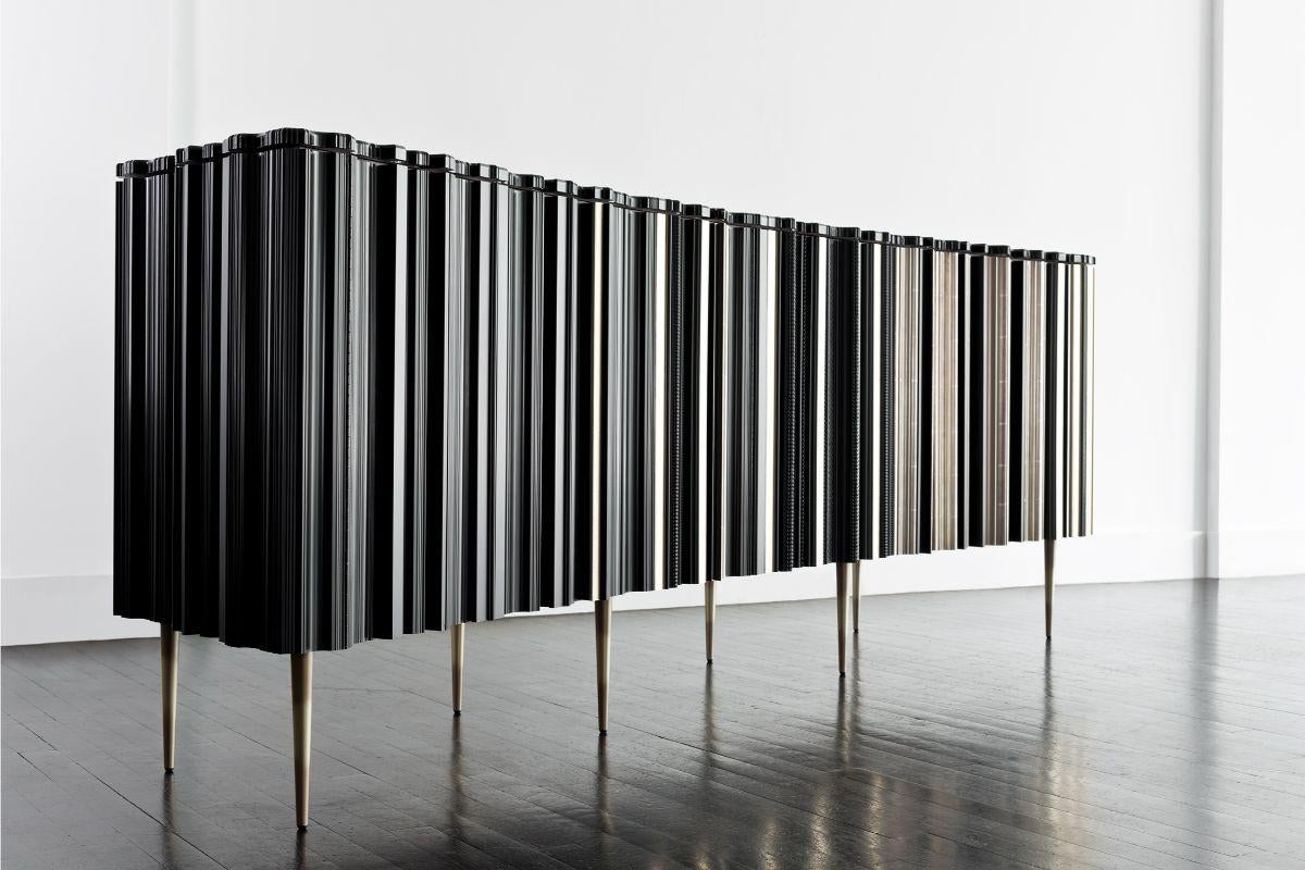 Modern Frame Curved Sideboard by Luis Pons