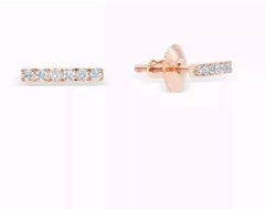 Frame Diamond Jacket Studs Earring in 14k Solid Gold